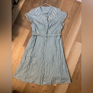 Elegant Blue Patterned Dress